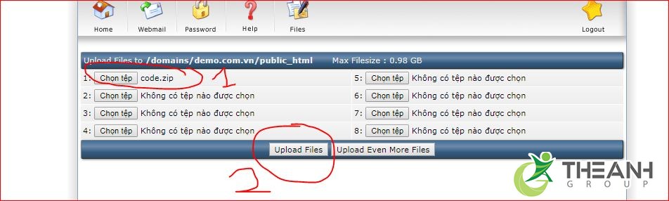 Upload code từ local