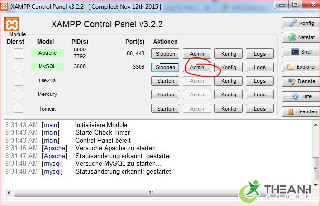 xampp control panel