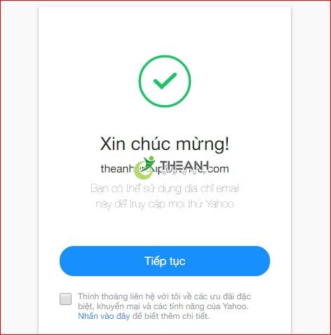 dang ky yahoo mail thanh cong