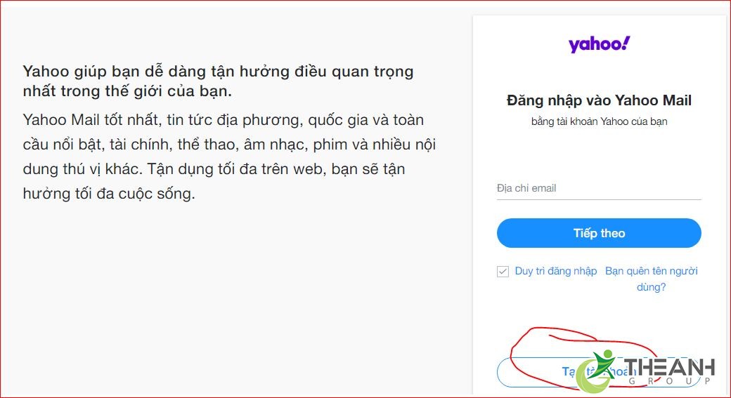tao tai khoan yahoo mail