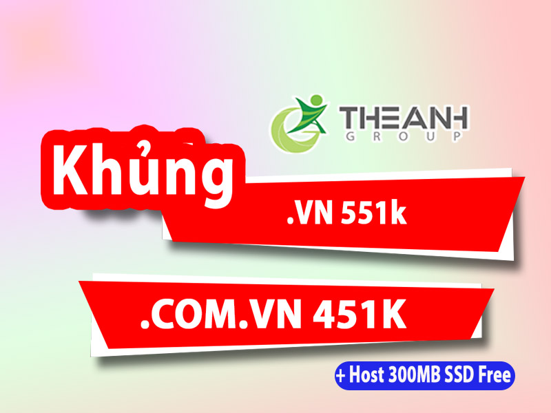 Khuyến mãi .vn chỉ 551k còn tặng thêm host